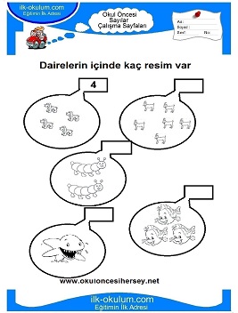 Çocuklar İçin Sayılar Çalışma Sayfaları 